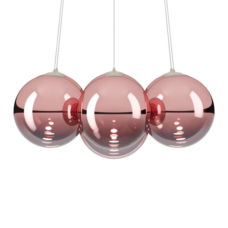 Lodes Random Cloud multi-light LED chandelier with seven rose gold  blown glass spheres