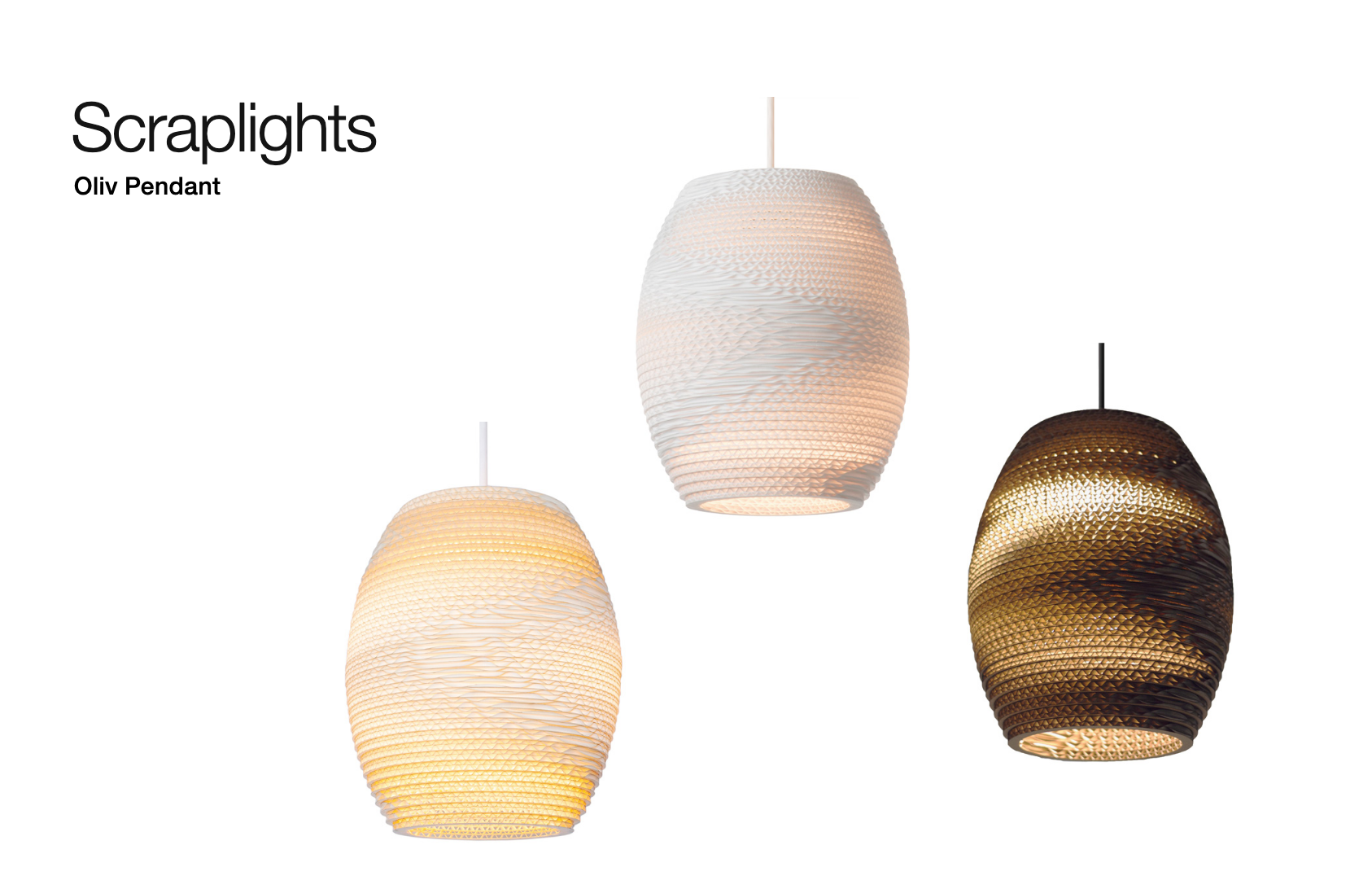 Oliv Recycled Cardboard Pendant Light By Graypants
