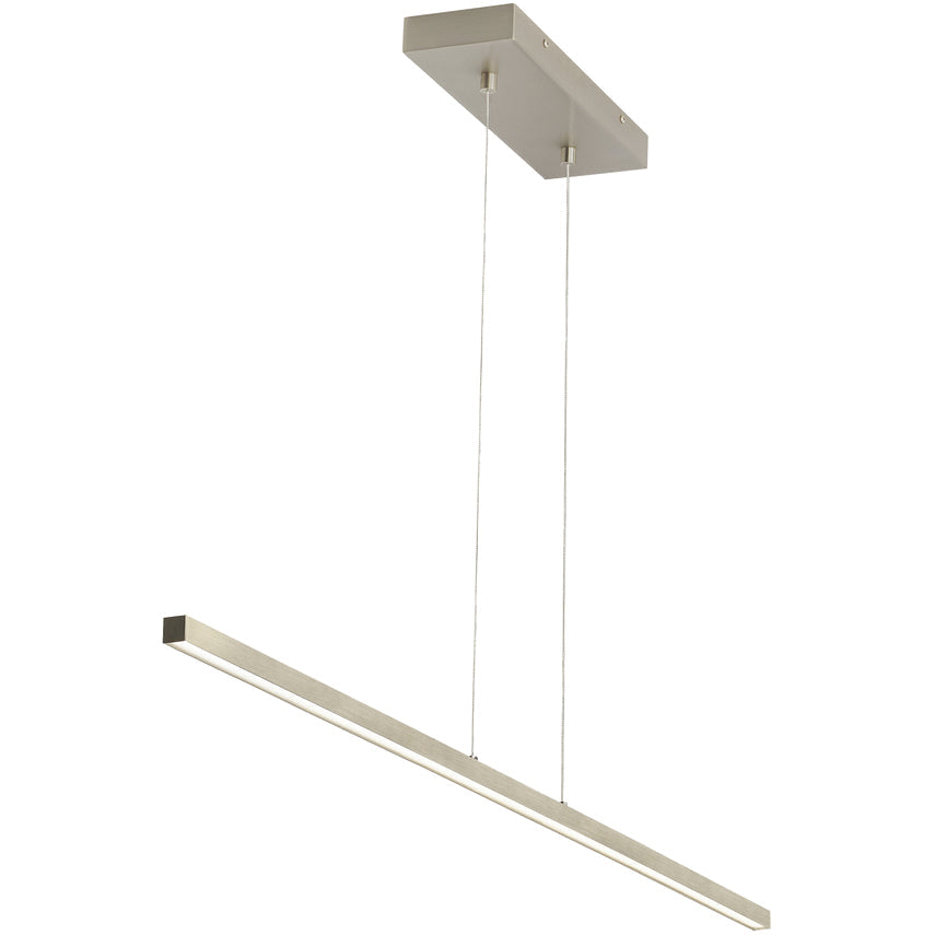 Long 50-inch Linear Suspension Light Aged Brass Satin Nickel by Visual & Comfort & Co