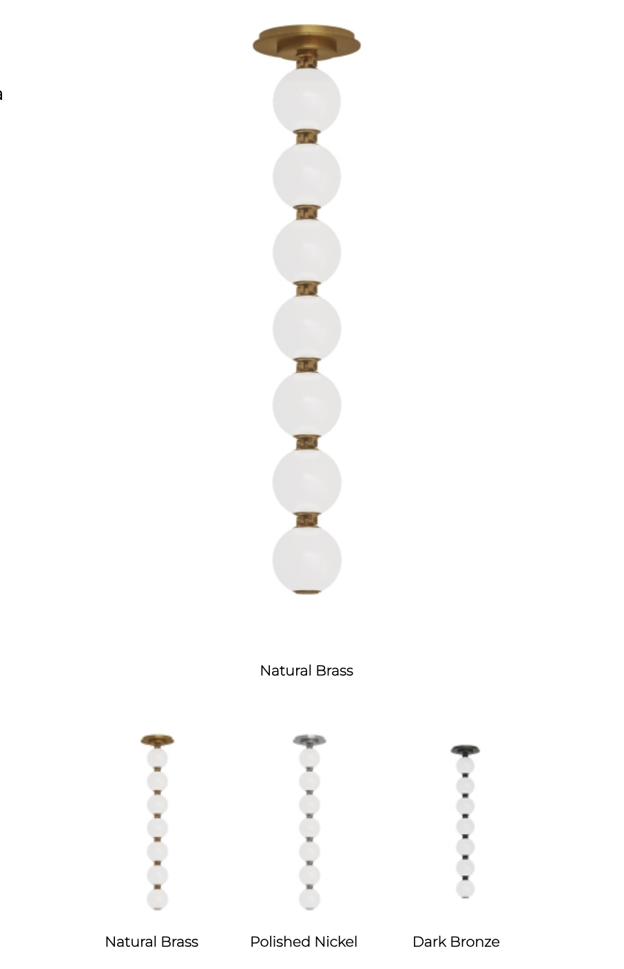 Visual Comfort Perle 24 Pendant Light Italian Glass Polished Nickel