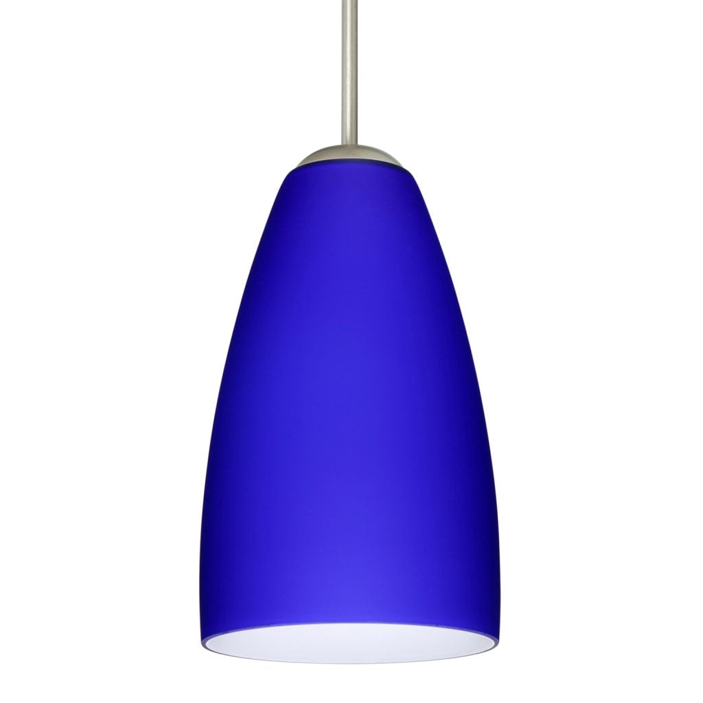 Besa Riva 9 hanging light with Cobalt Blue Matte glass shade for residential interiors