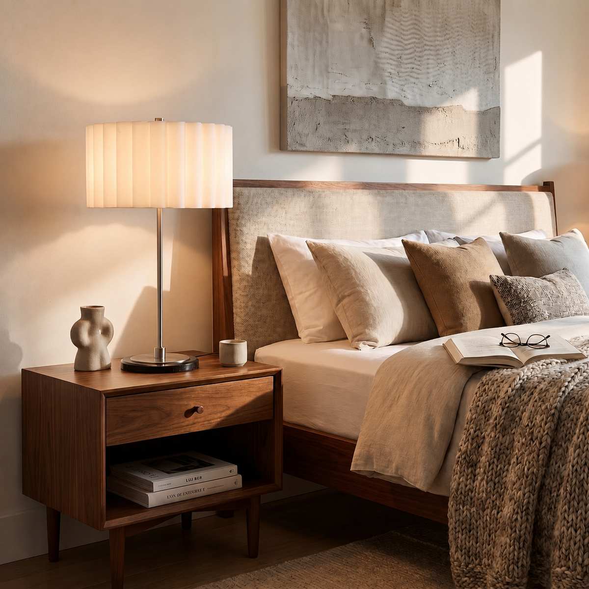 Scallop Slimline Table Lamp, Satin Nickel Base by Nova of California – view 3