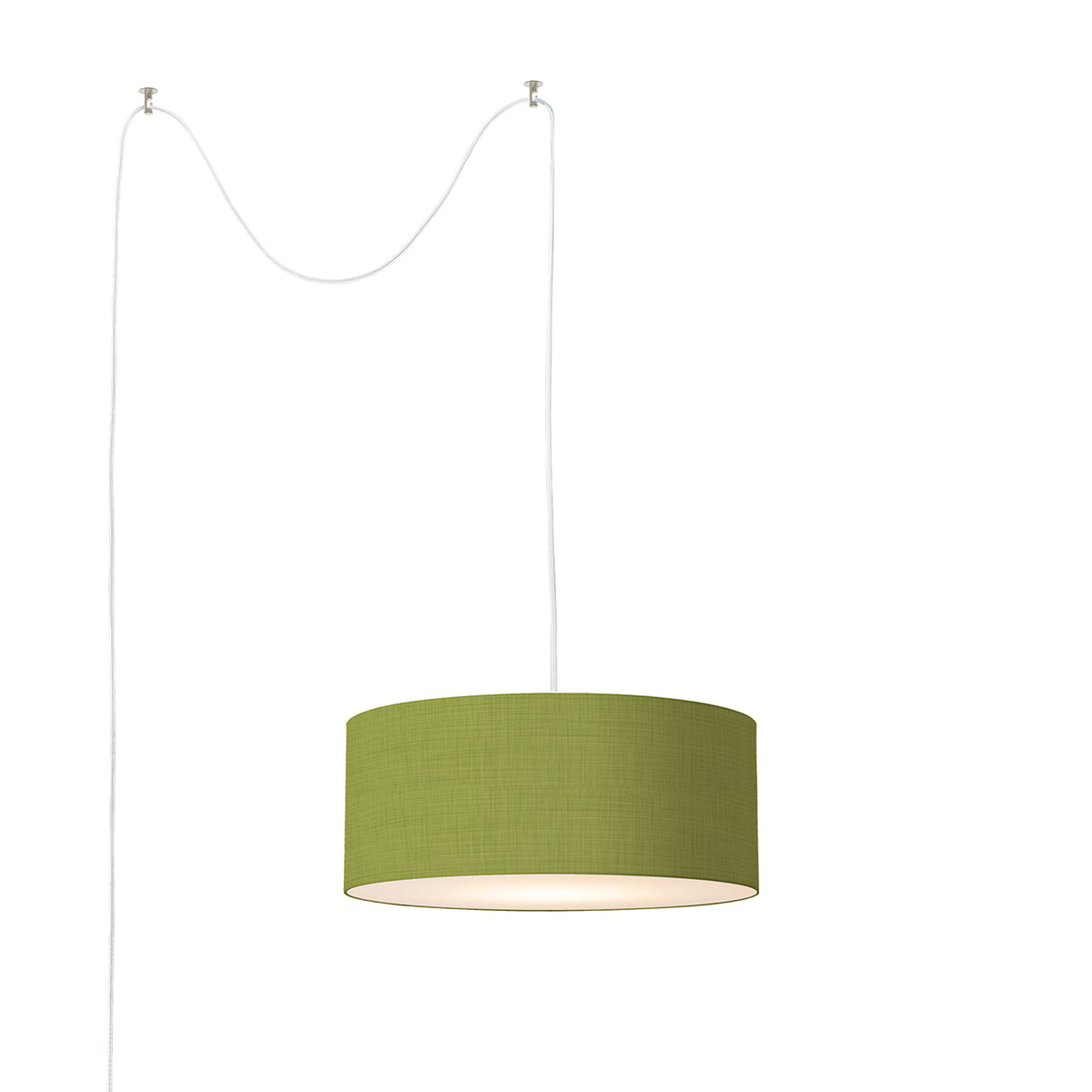 Stretch Swag Lamp by Nova of California, Avocado shade, Satin Nickel body – view 5