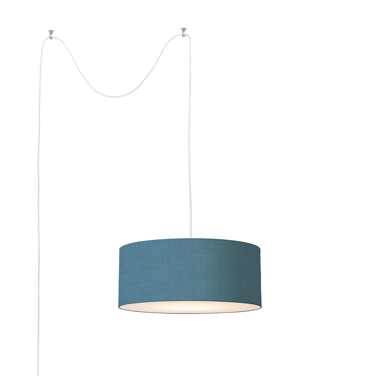 Stretch Swag Lamp by Nova of California, Turquoise shade, Satin Nickel body – view 3