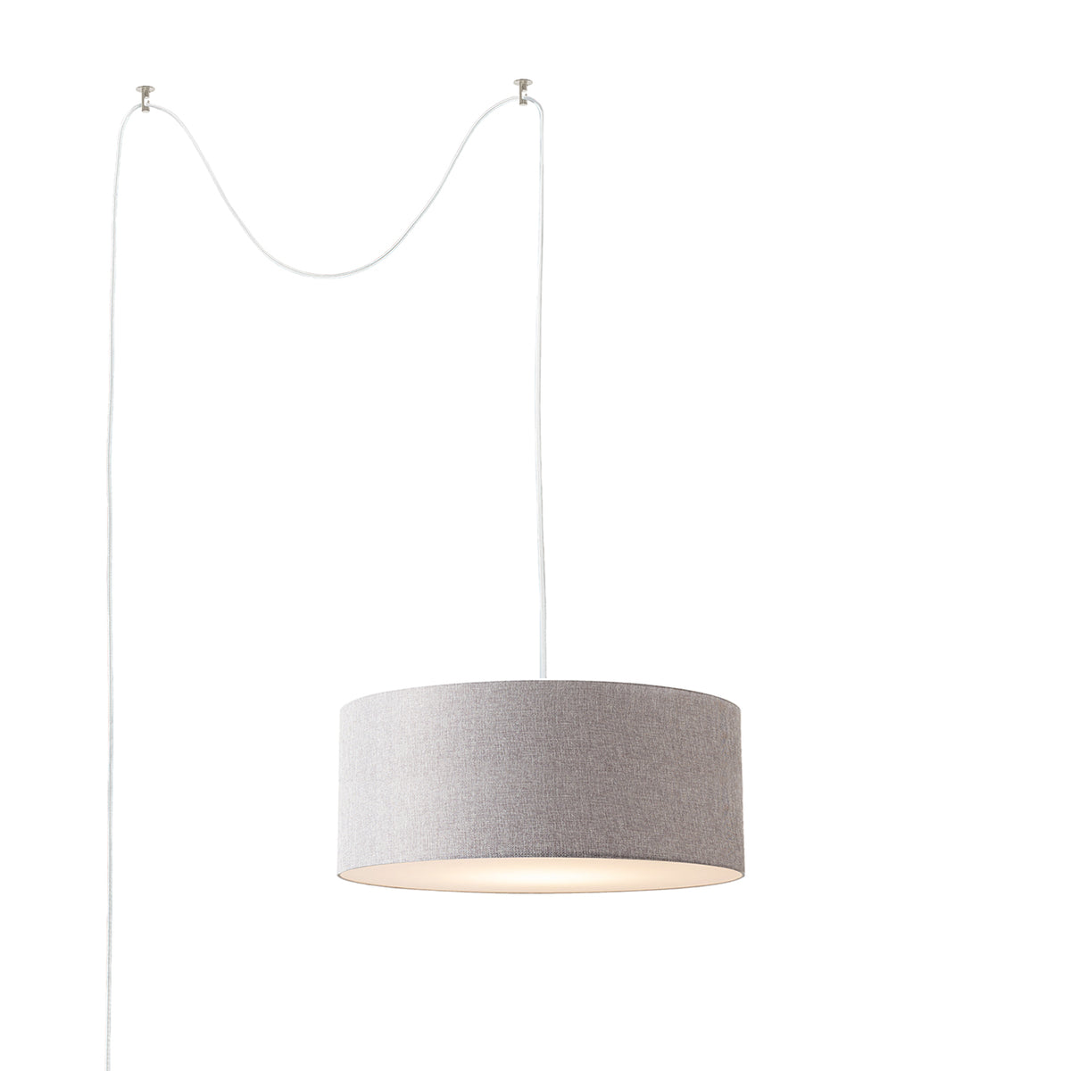 Stretch Swag Lamp by Nova of California, Cashmere Gray shade, Satin Nickel body – view 12