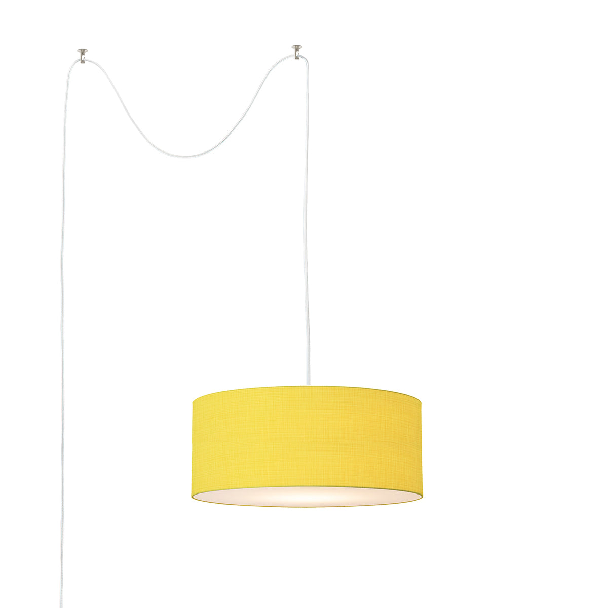 Stretch Swag Lamp by Nova of California, Mustard shade, Satin Nickel body – view 11