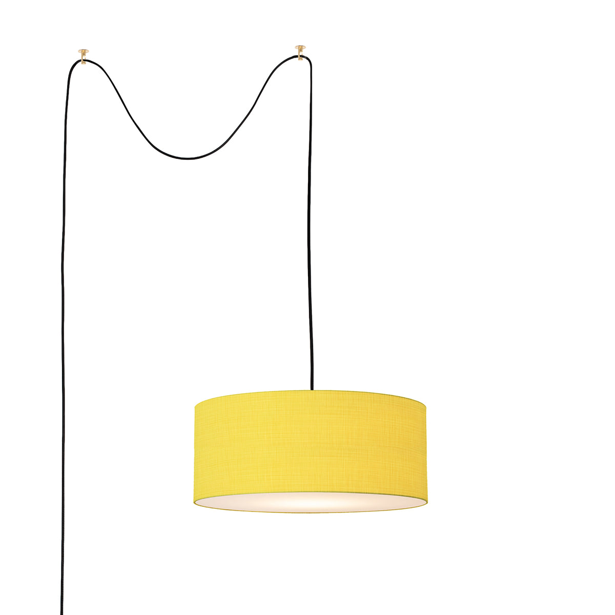 Stretch Swag Lamp by Nova of California, Mustard shade, Weathered Brass body – view 13