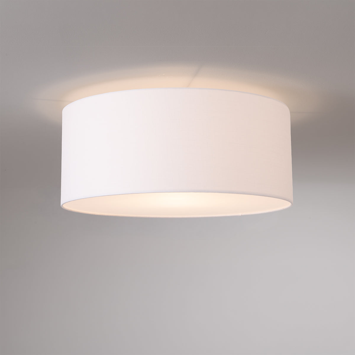 Stretch Flush Mount by Nova of California, White shade, Satin Nickel body – view 3