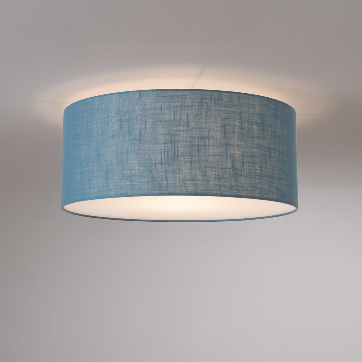 Stretch Flush Mount by Nova of California, Turquoise shade, Weathered Brass body – view 2