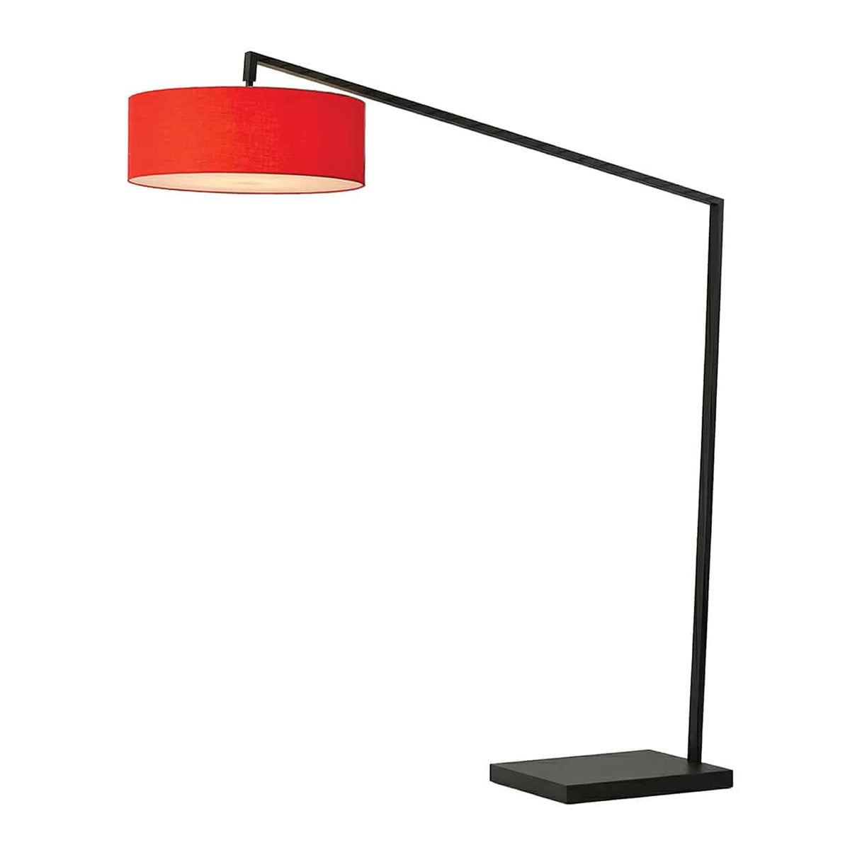 Stretch 87" Arc Floor Lamp by Nova of California, Black, Crimson Red shade – view 13