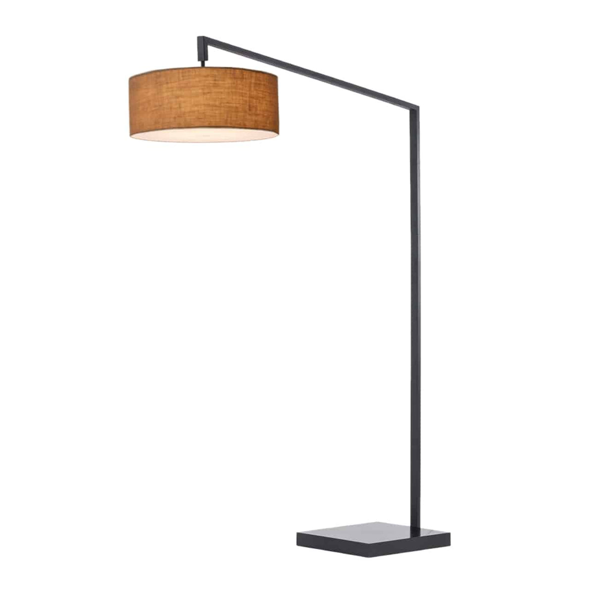 Stretch 75"H 1-Light Chairside Arc Lamp by Nova of California, Black, Burlap shade – view 11