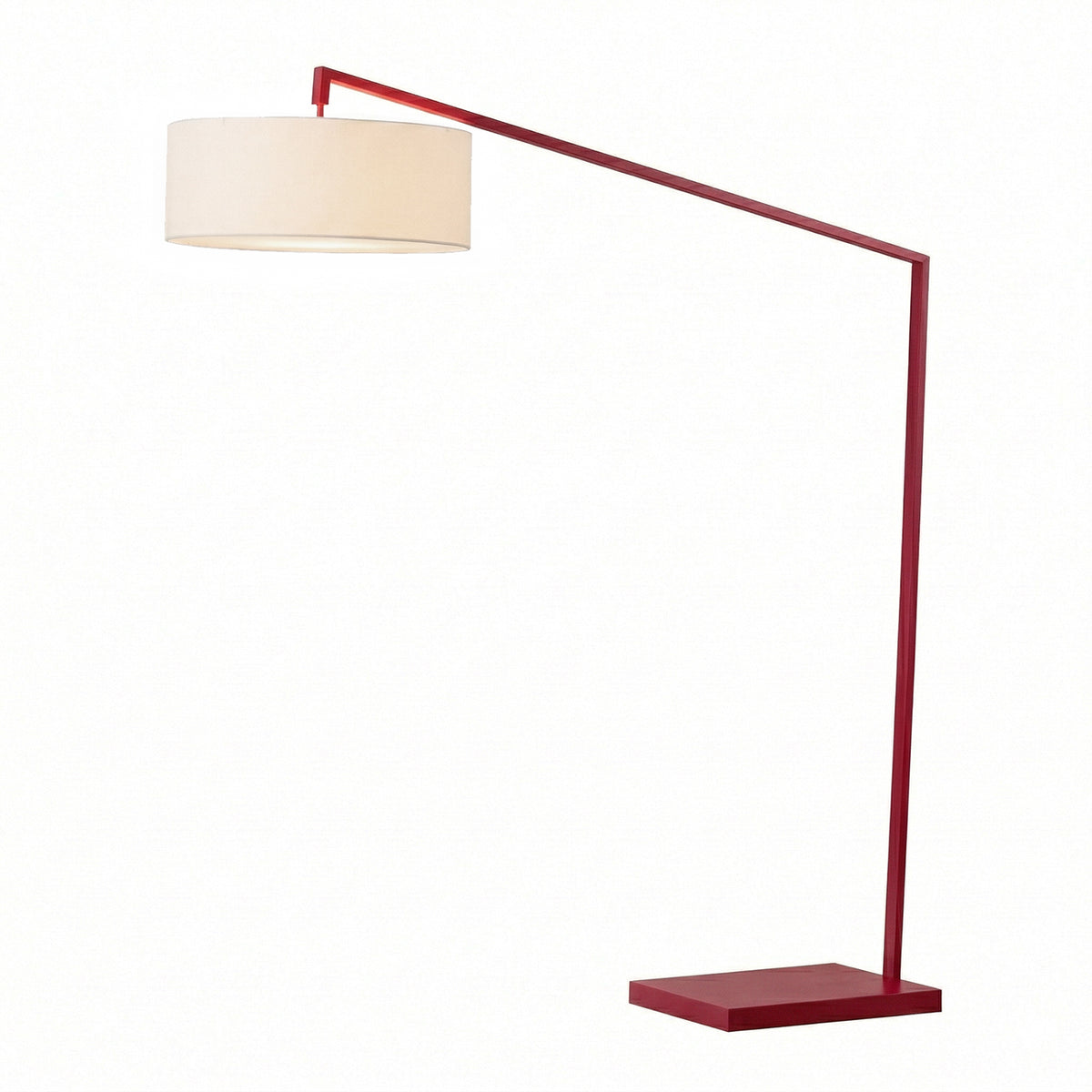 Stretch 87" Arc Floor Lamp by Nova of California, Crimson Red, White shade – view 20