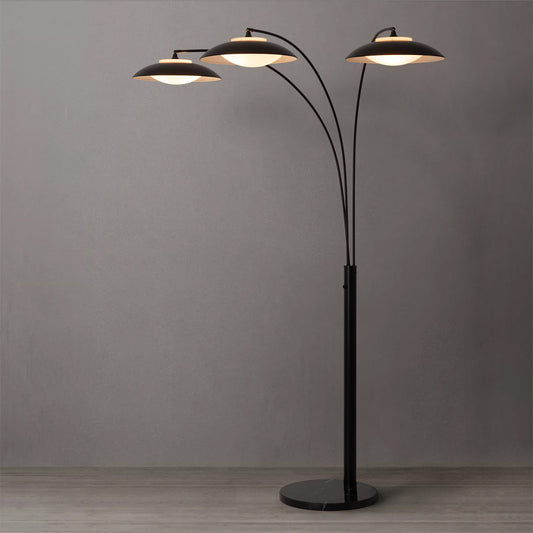 Saucer 3-Light Arc Floor Lamp by Nova of California – view 1
