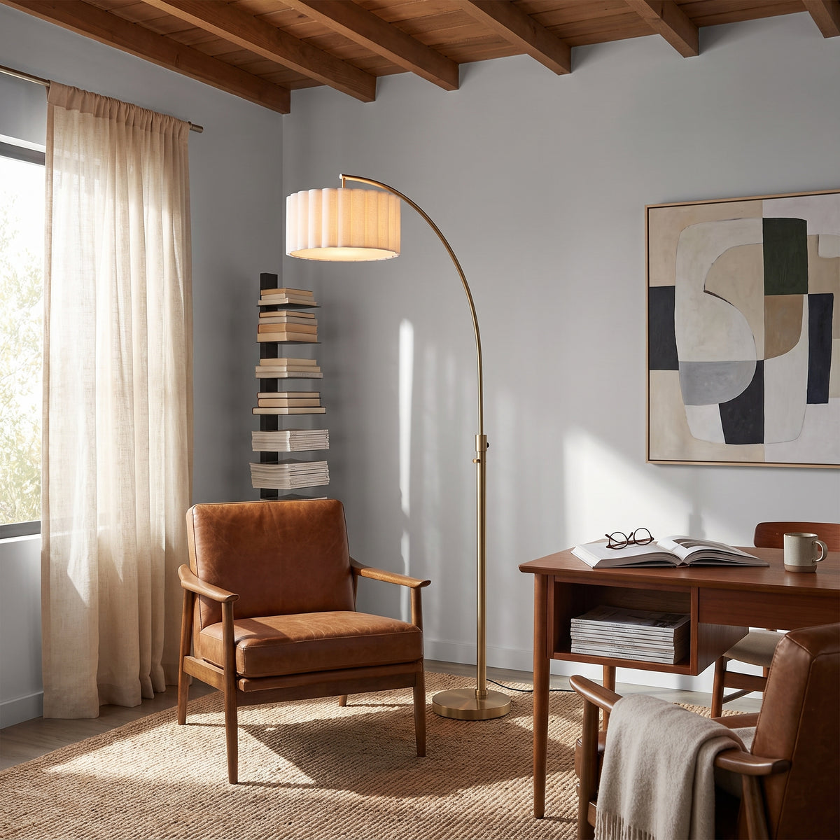 Float Scallop 75"H Chairside Arc Lamp by Nova of California – view 4