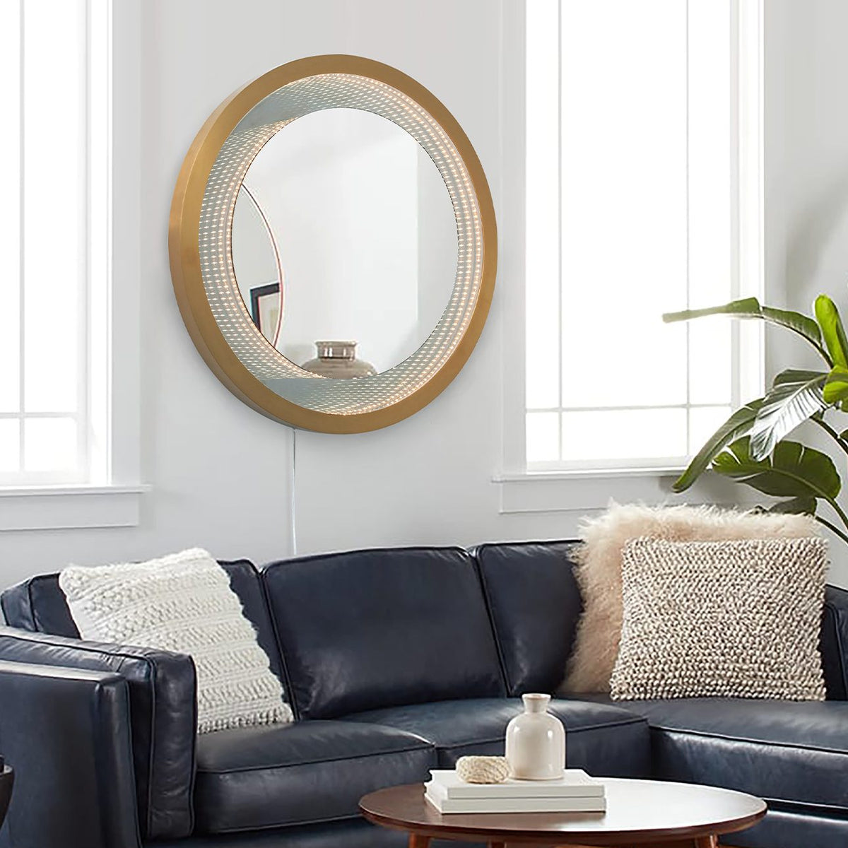 Starfall Vanishing Infinity LED Round Wall Mirror by Nova of California – view 2
