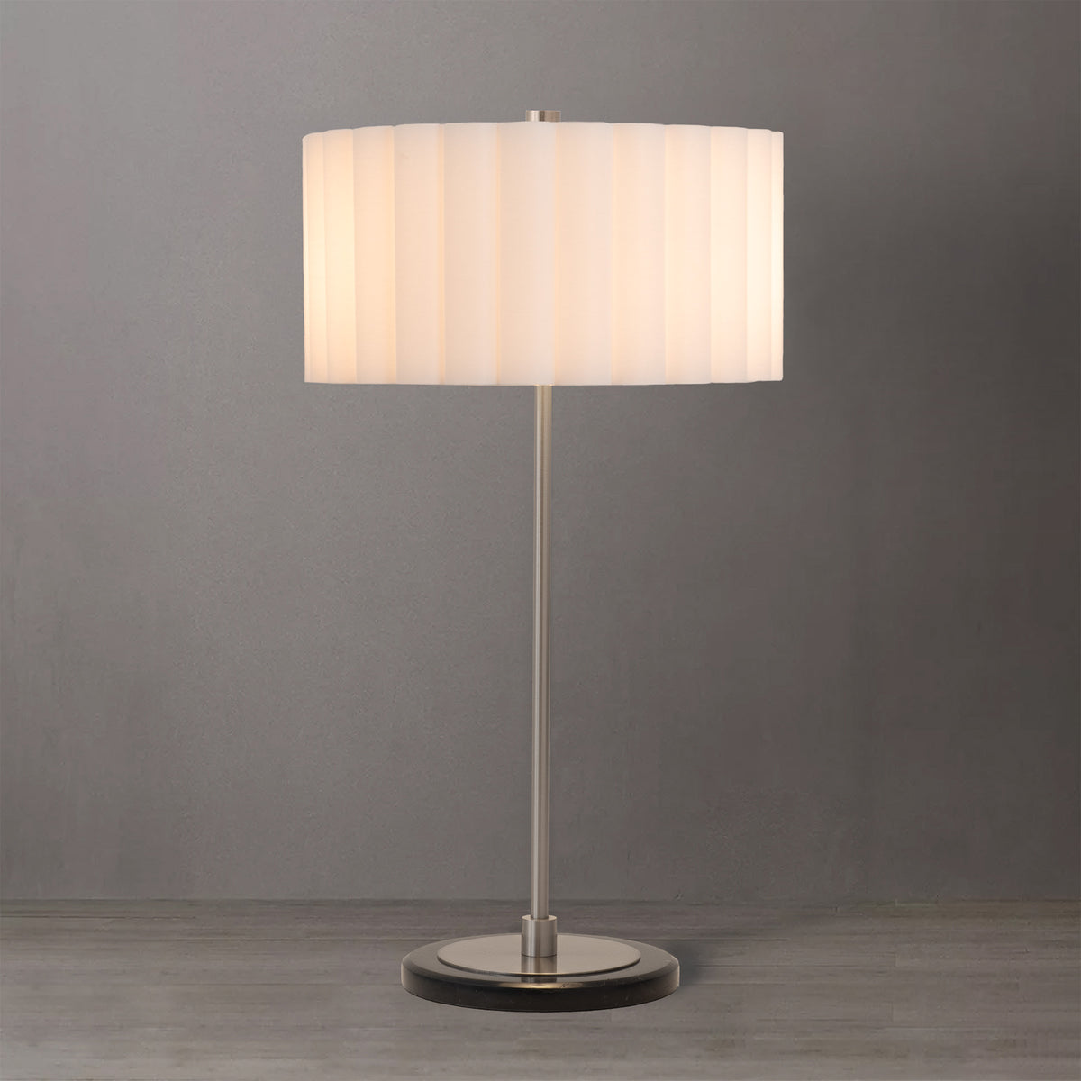 Scallop Slimline Table Lamp, Satin Nickel Base by Nova of California – view 4