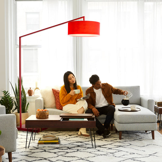 Stretch Arc Floor Lamp 87 Red Step 2110925 by Nova California