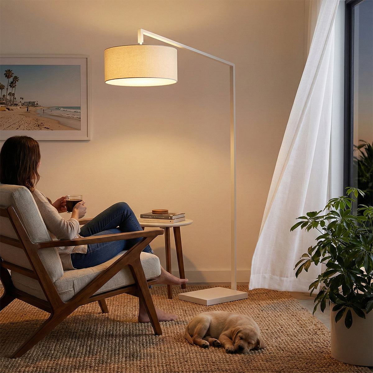 Stretch 75"H 1-Light Chairside Arc Lamp by Nova of California – view 2