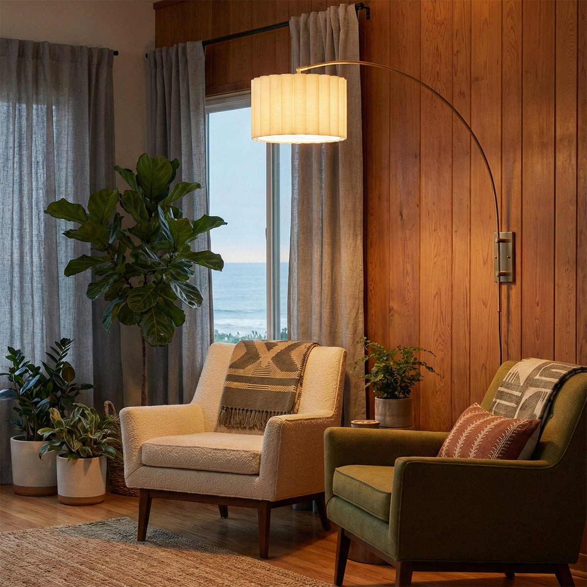 Scalloped Wall Arc Lamp by Nova of California – view 1