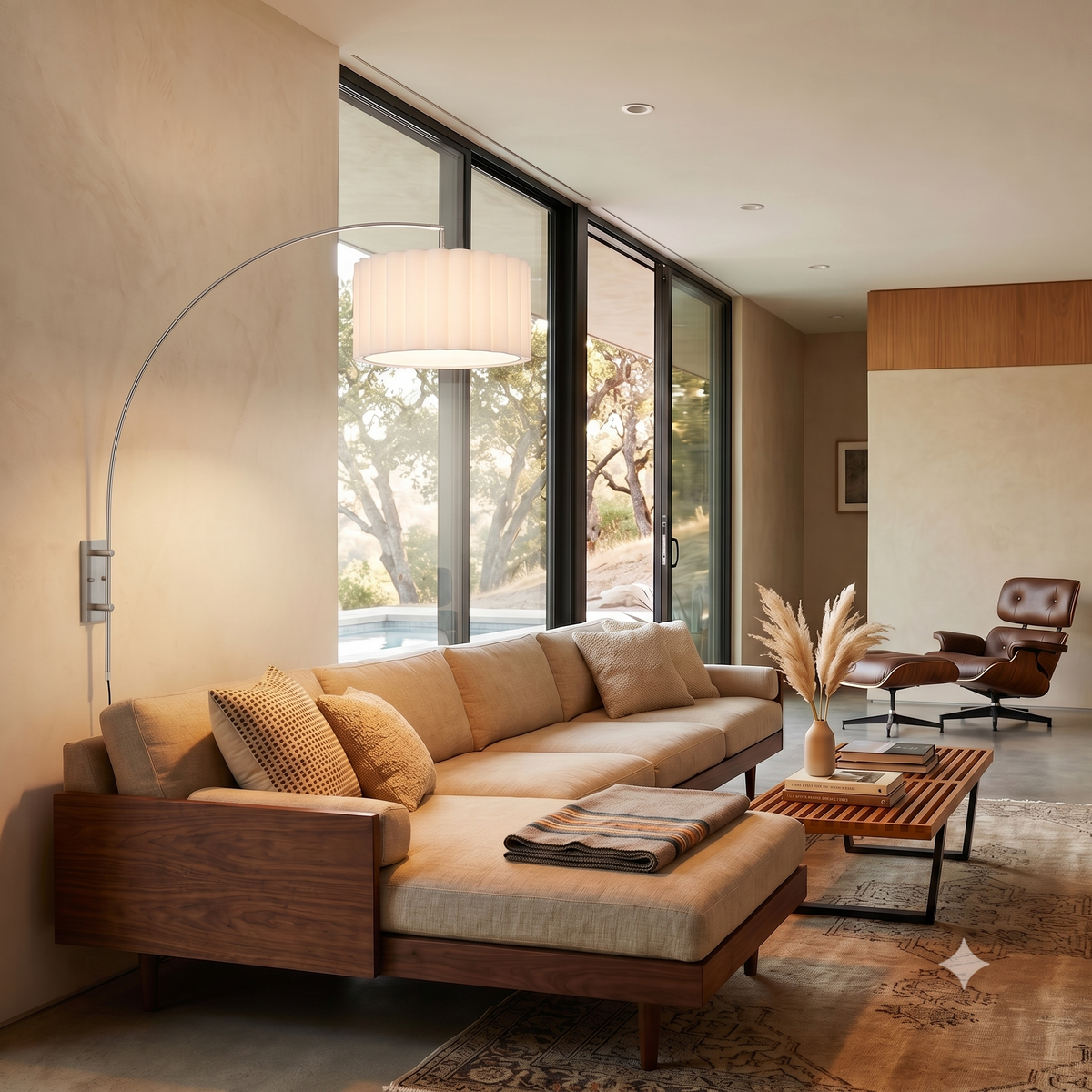 Scallop Wall Mounted Arc Lamp by Nova of California – view 3