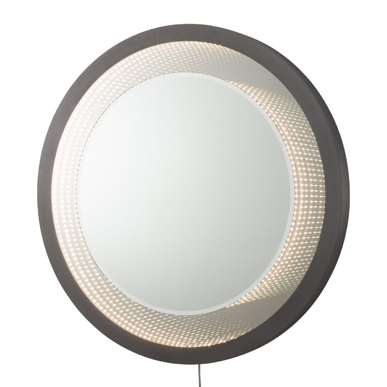 Carnival 36 Round Led Infinity Wall Mirror Brushed Brass Touch 4111717Bb by Nova California