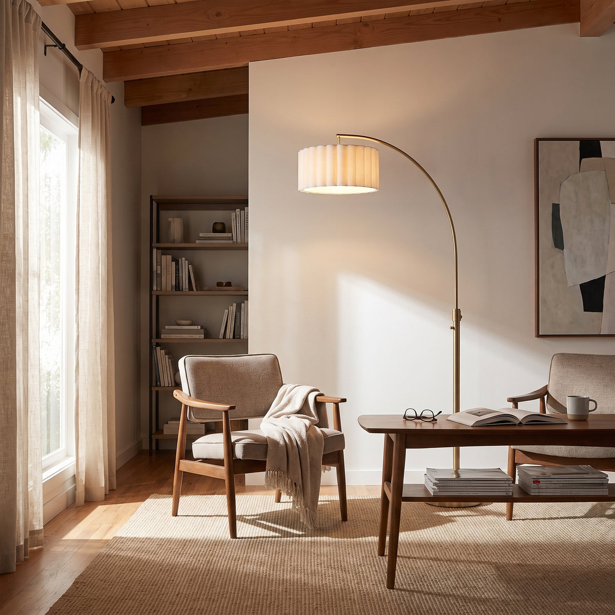 Float Scallop 75"H Chairside Arc Lamp by Nova of California – view 3