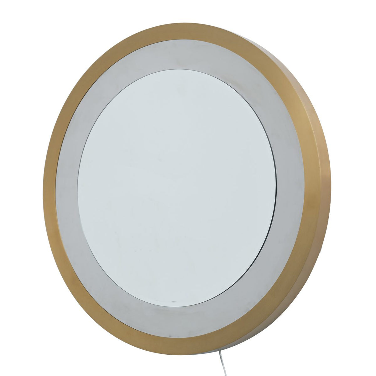 Starfall Vanishing Infinity LED Round Wall Mirror by Nova of California, Brushed Brass – view 1