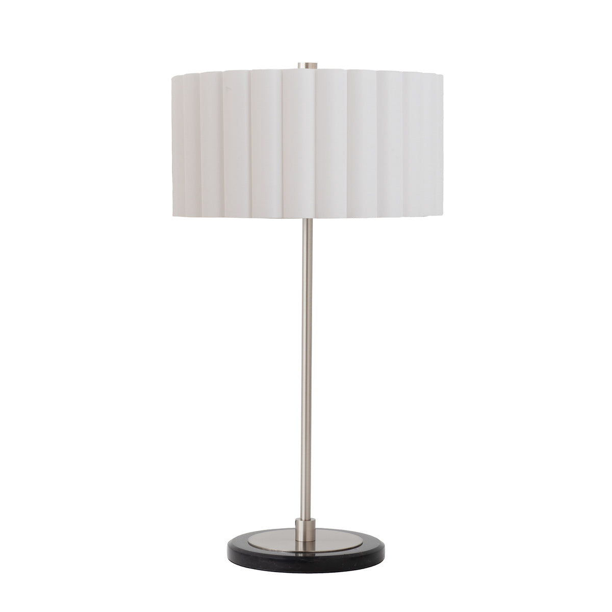 Scallop Slimline Table Lamp, Satin Nickel Base by Nova of California, Default – view 2