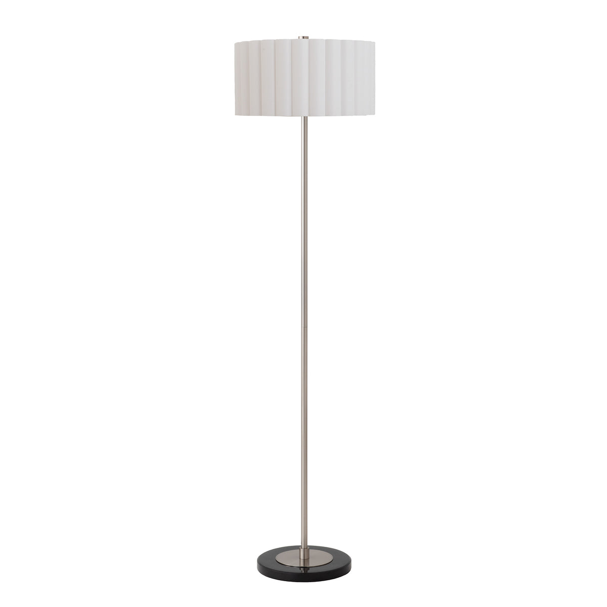 Scallop Slimline Floor Lamp, Satin Nickel Base by Nova of California, Default – view 2