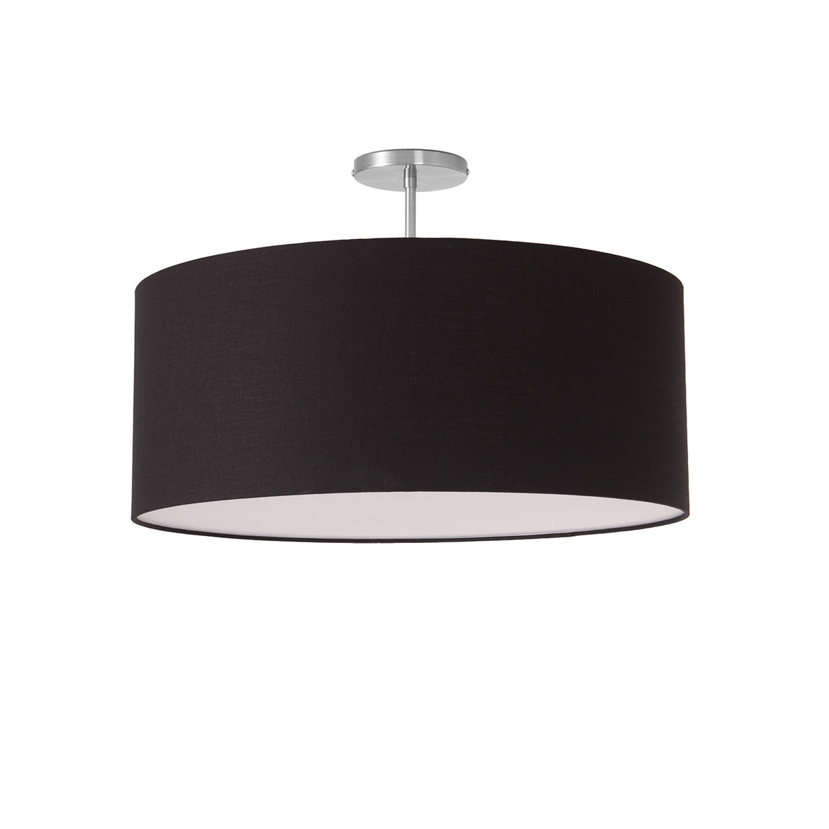 Stretch 22" Semi-Flush Mount by Nova of California, Black shade, Satin Nickel body – view 7