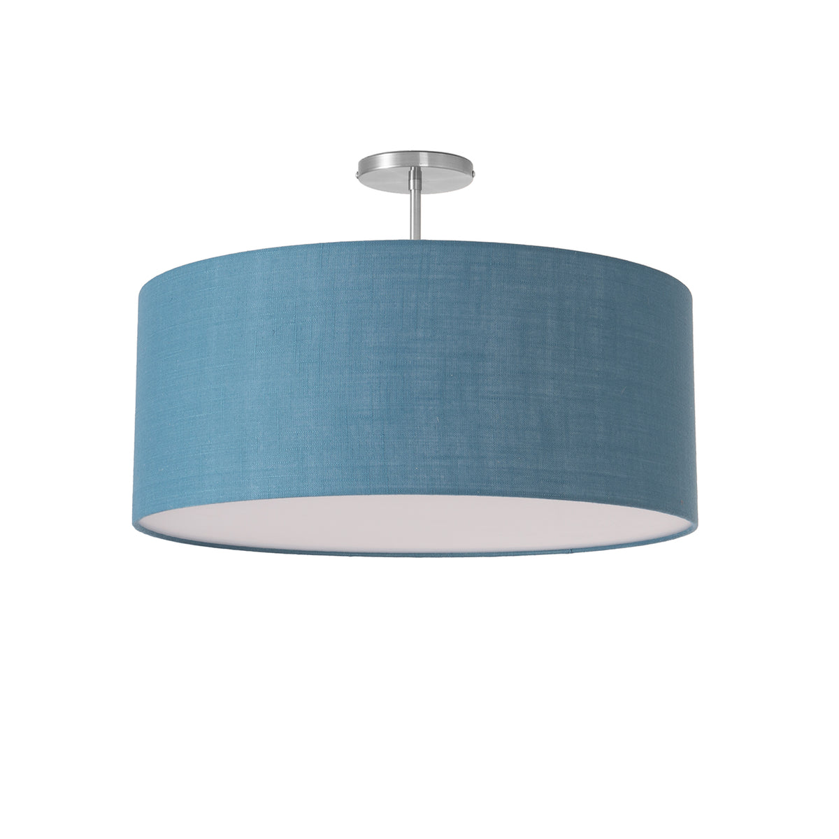 Stretch 22" Semi-Flush Mount by Nova of California, Turquoise shade, Satin Nickel body – view 6