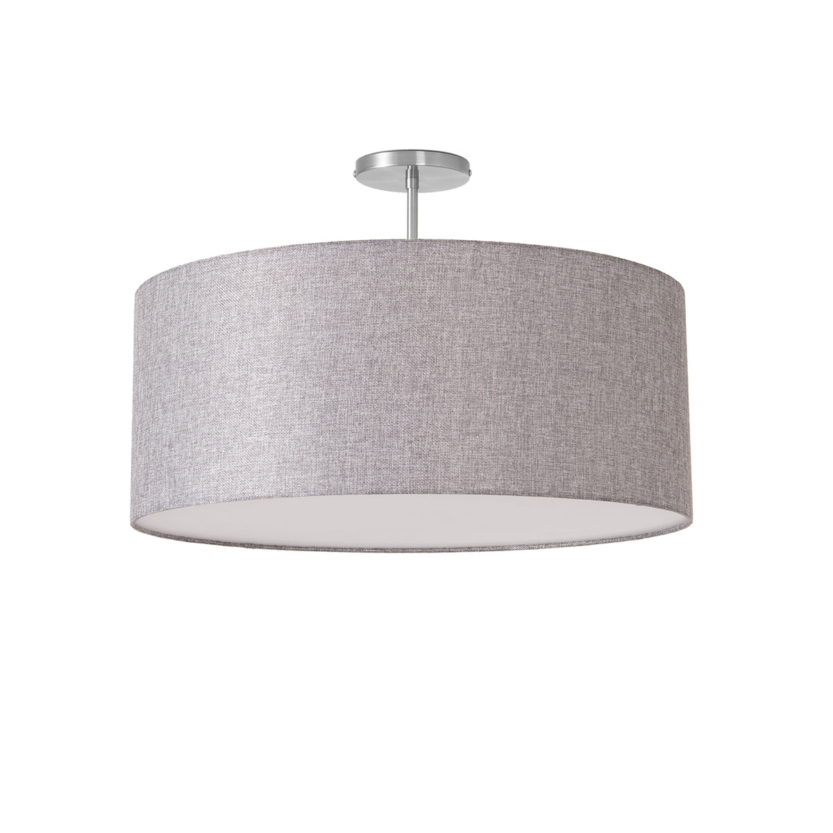 Stretch 22" Semi-Flush Mount by Nova of California, Cashmere Gray shade, Satin Nickel body – view 11