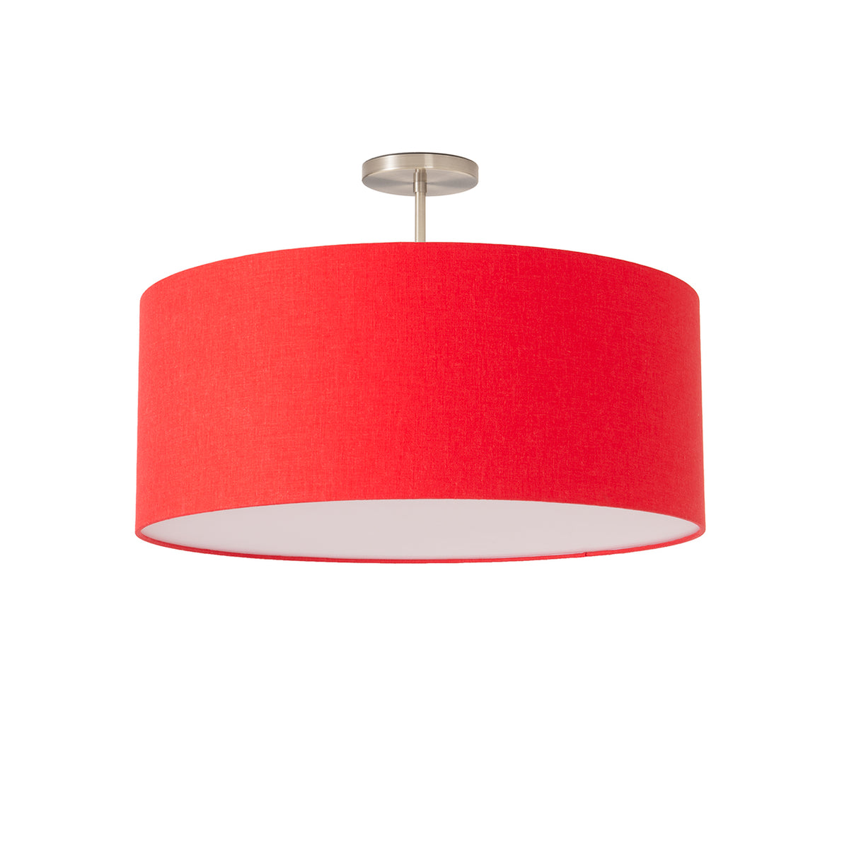 Stretch 22" Semi-Flush Mount by Nova of California, Crimson Red shade, Satin Nickel body – view 10