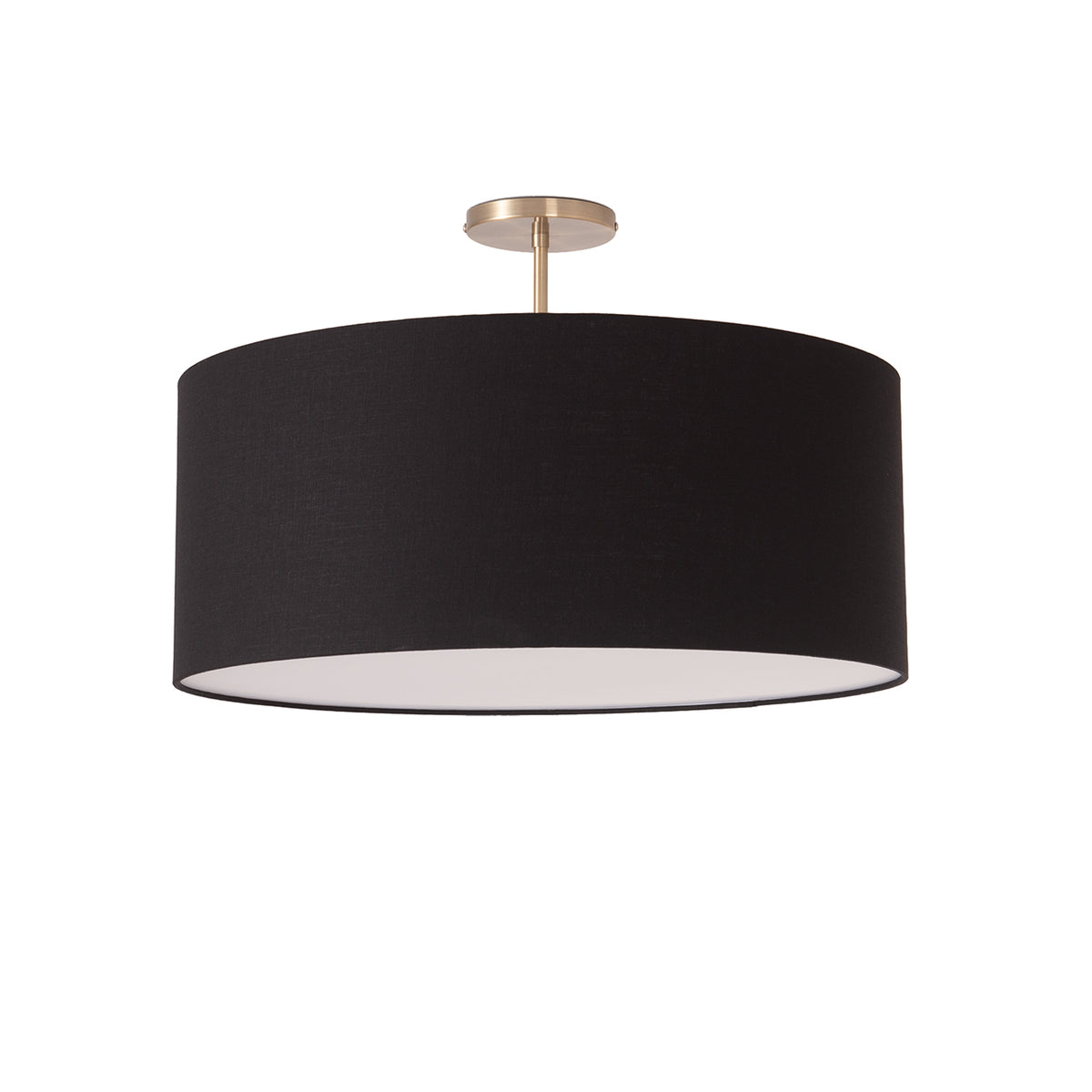 Stretch 22" Semi-Flush Mount by Nova of California, Black shade, Weathered Brass body – view 16