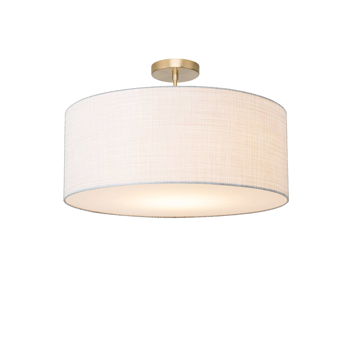 Stretch 22" Semi-Flush Mount by Nova of California, White shade, Weathered Brass body – view 14