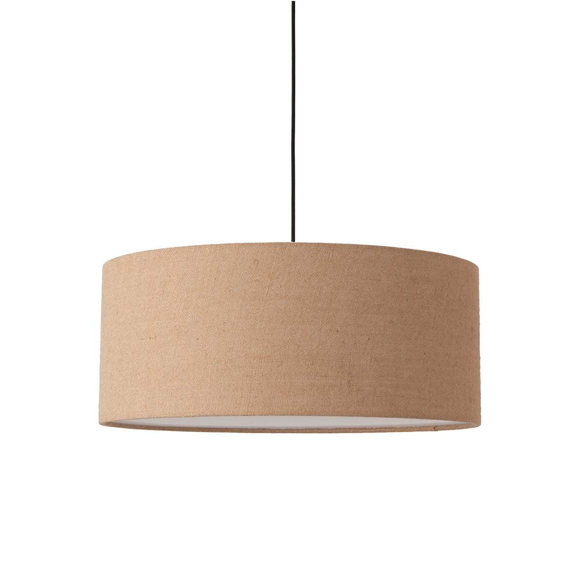 Stretch Pendant by Nova of California, Burlap shade, Weathered Brass body – view 10