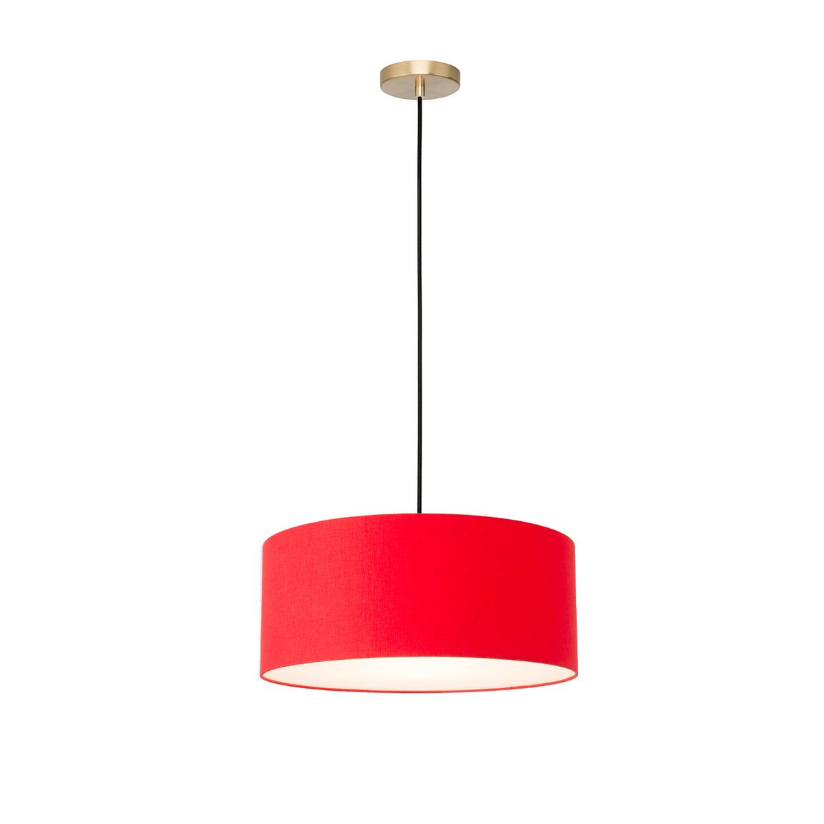 Stretch Pendant by Nova of California, Crimson Red shade, Weathered Brass body – view 15
