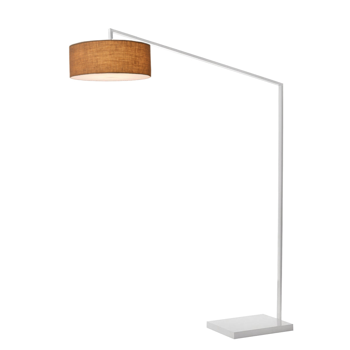 Stretch 87" Arc Floor Lamp by Nova of California, White, Burlap shade – view 12