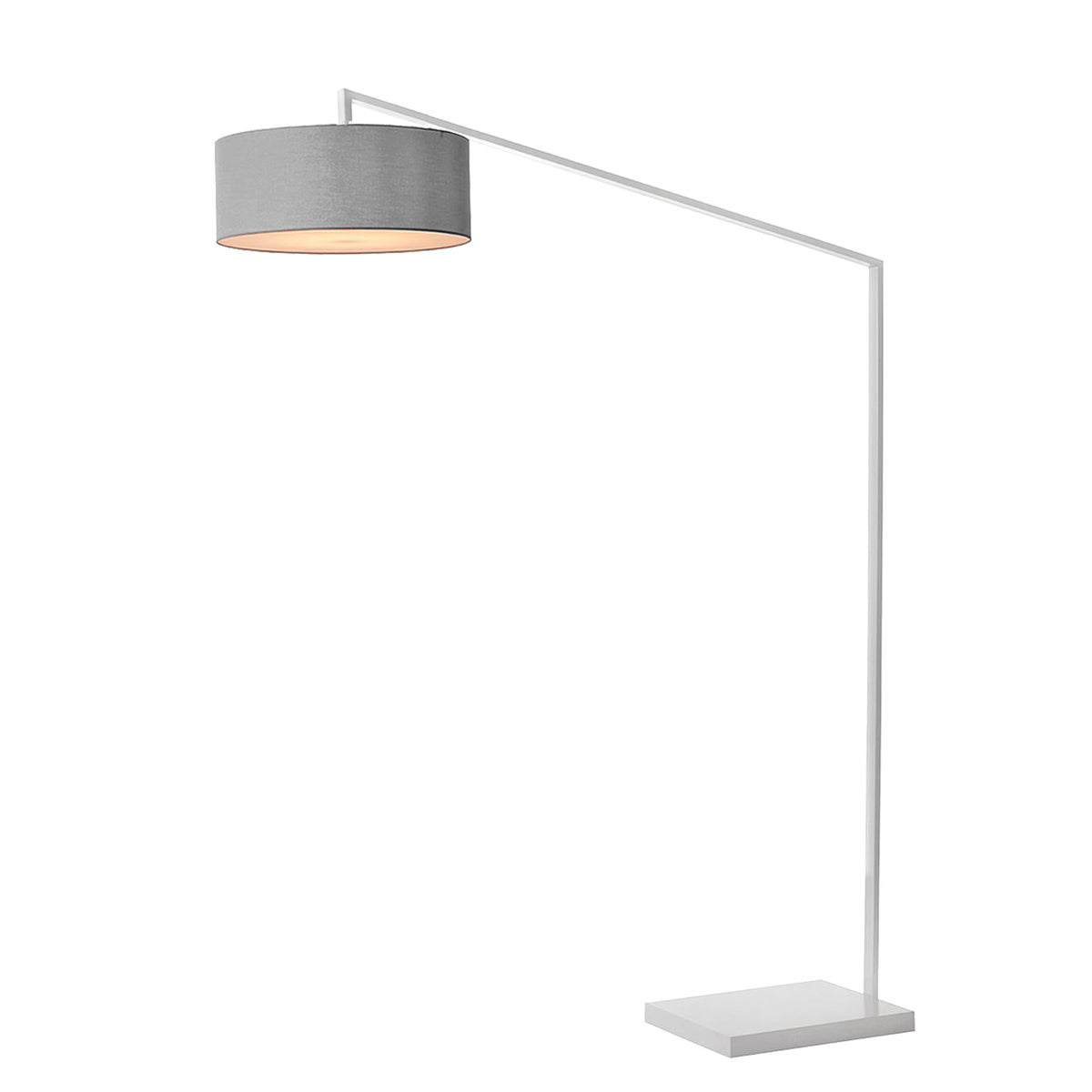 Stretch 87" Arc Floor Lamp by Nova of California, White, Cashmere Gray shade – view 15
