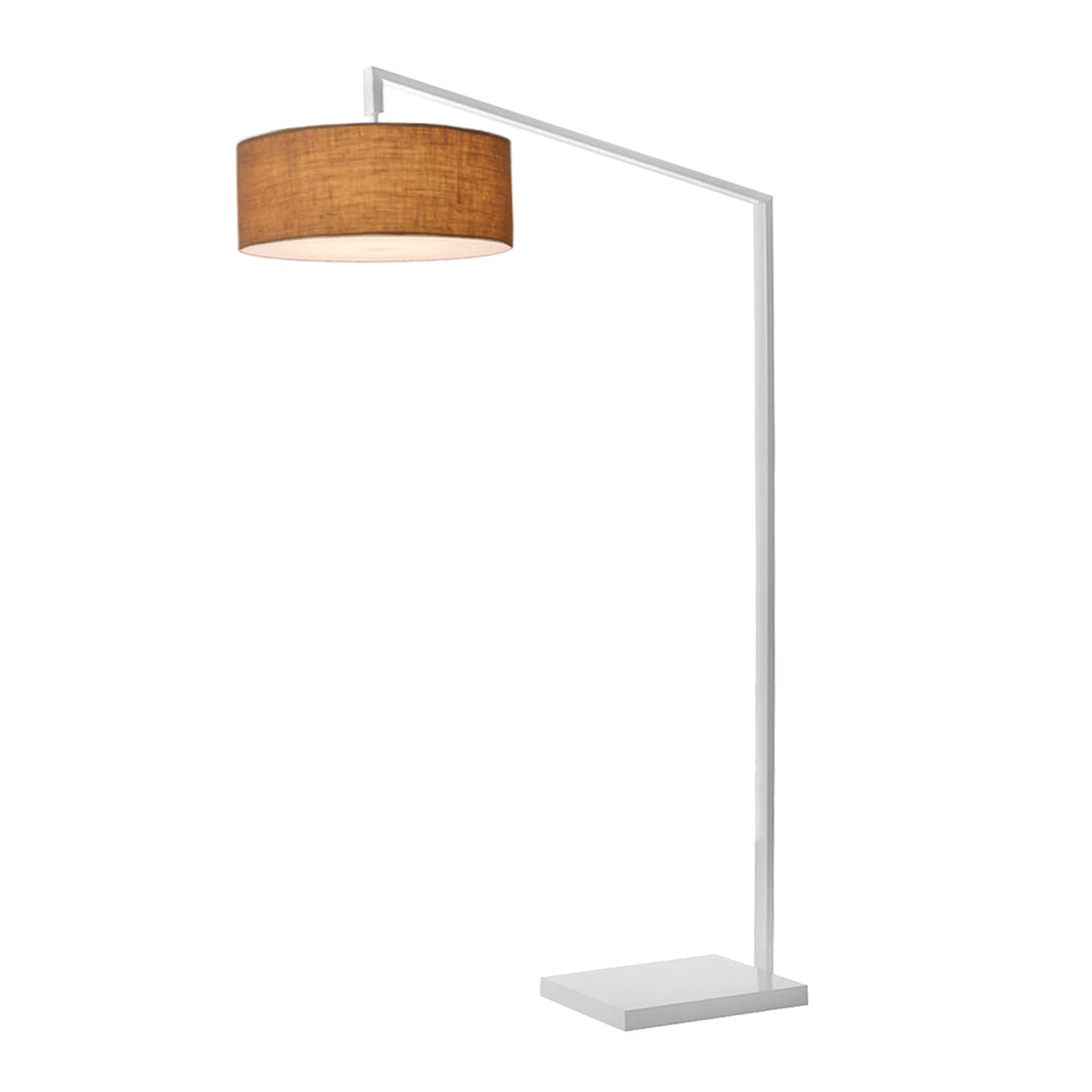 Stretch 75"H 1-Light Chairside Arc Lamp by Nova of California, White, Burlap shade – view 12