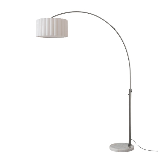 Float Scallop 92" Arc Lamp by Nova of California, Black Nickel body, White base – view 1