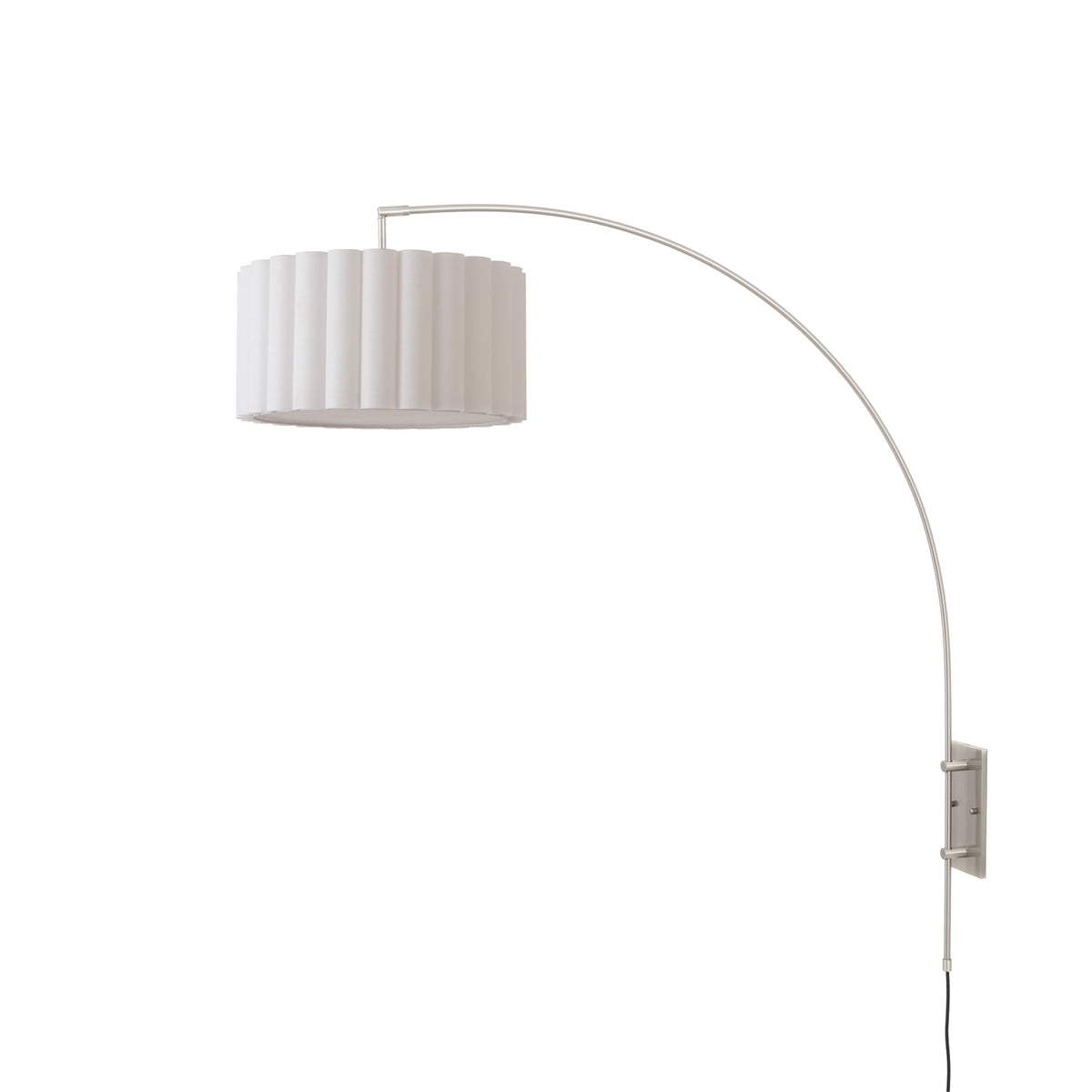 Scallop Wall Mounted Arc Lamp by Nova of California, Satin Nickel – view 2