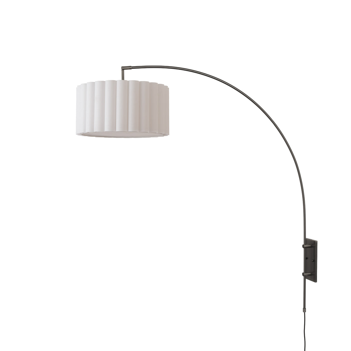 Scallop Wall Mounted Arc Lamp by Nova of California, Black Nickel – view 1