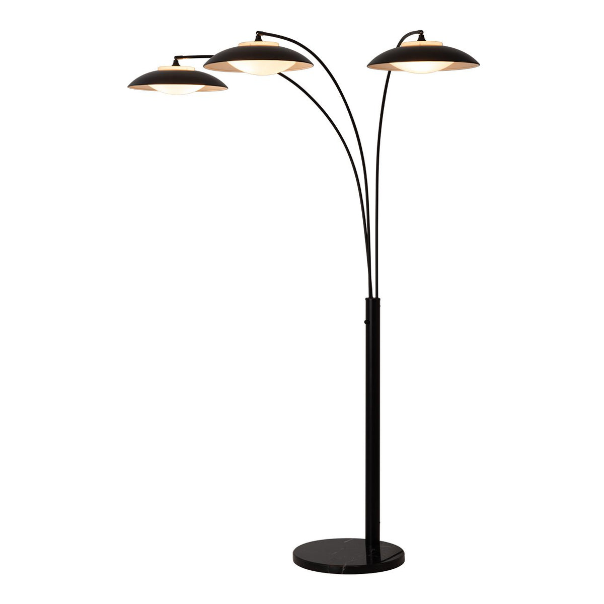 Saucer 3-Light Arc Floor Lamp by Nova of California – view 3