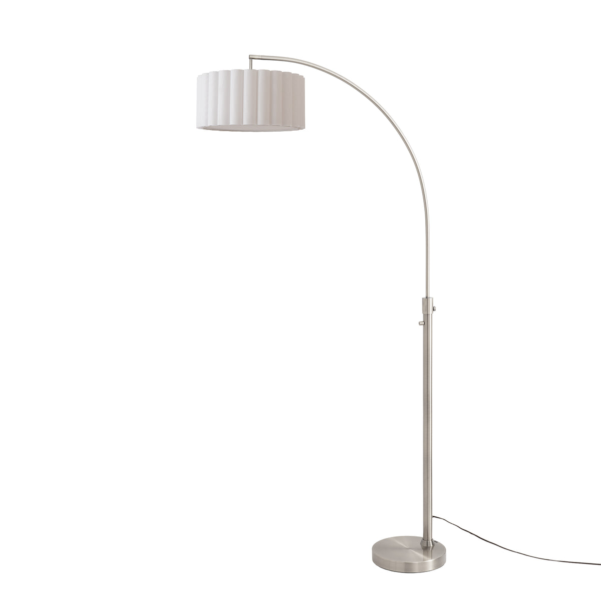 Float Scallop 75"H Chairside Arc Lamp by Nova of California, Satin Nickel – view 1