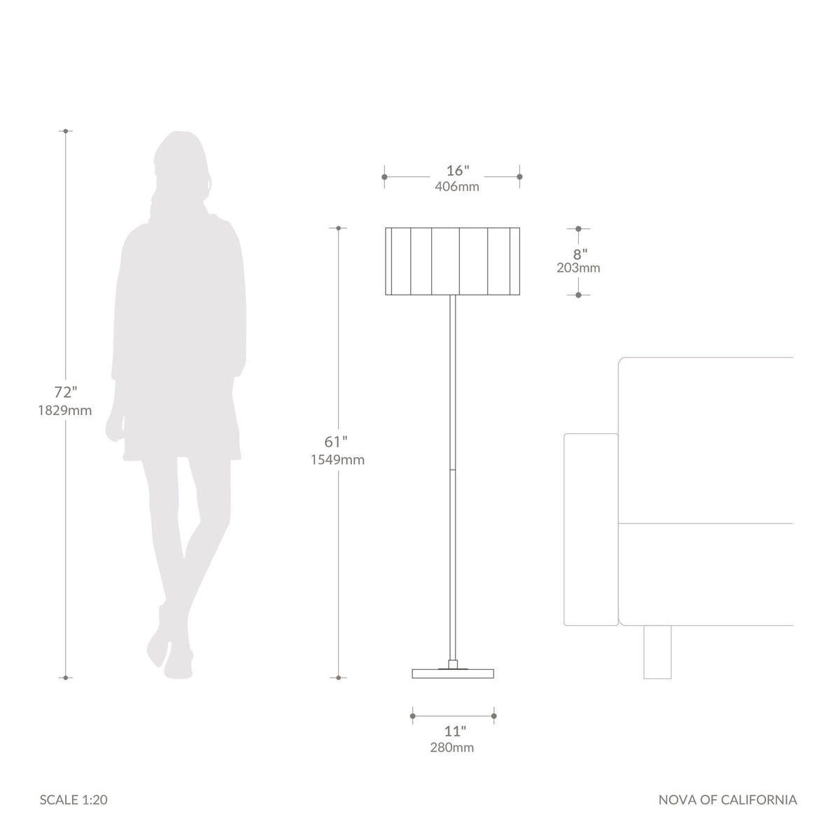 Scallop Slimline Floor Lamp by Nova of California – view 6