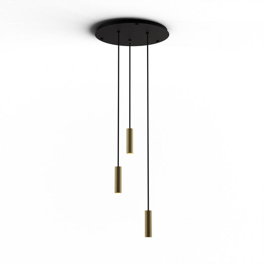 Combi Pendant 6 Circular 3 Combo Brass Matte Black Canopy Suspension Flush Mount 2 In 1 Cmp C3 S 06 Brs by Koncept Inc