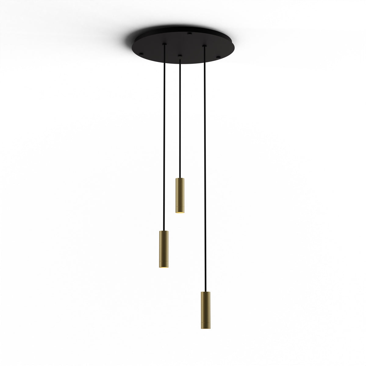 Koncept Combi Circular 3-Light LED Pendant, Brass, 6" Body, No Attachment (CMP-C3-S-06-BRS)