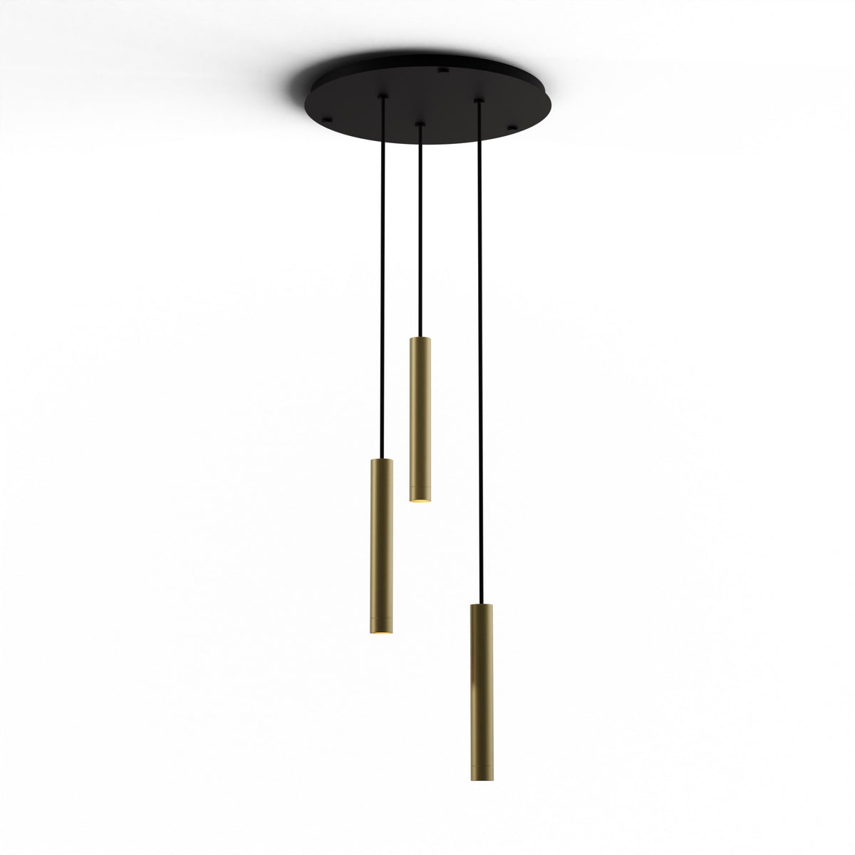 Koncept Combi Circular 3-Light LED Pendant, Brass, 12" Body, No Attachment (CMP-C3-S-12-BRS)