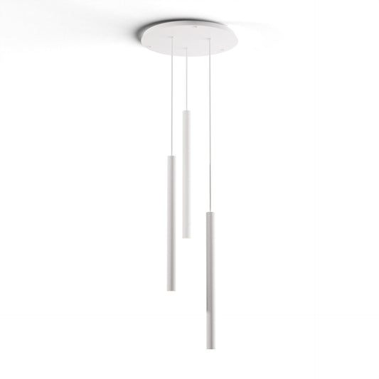Combi Pendant 24 Circular 3 Combo Matte White Matte White Canopy Suspension Flush Mount 2 In 1 Cmp C3 S 24 Mwt by Koncept Inc